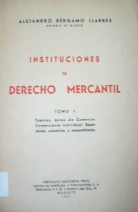 Instituciones de Derecho Mercantil