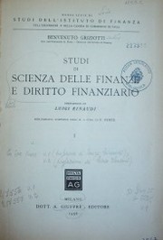 Studi di scienza delle finanzi e diritto finanziario