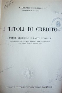 I titoli di credito