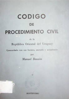 Código de Procedimiento Civil de la República Oriental del Uruguay