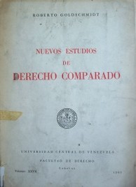 Nuevos estudios de Derecho Comparado