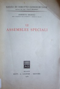 Le assemblee speciali