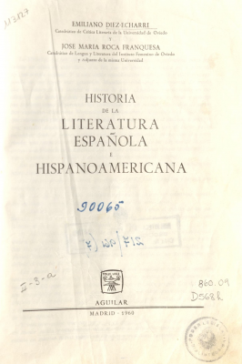 Historia de la literatura española e hispanoamericana