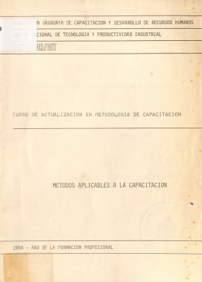 Métodos aplicables a la capacitación : curso de actualización en metodología de capacitación