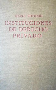 Instituciones de derecho privado