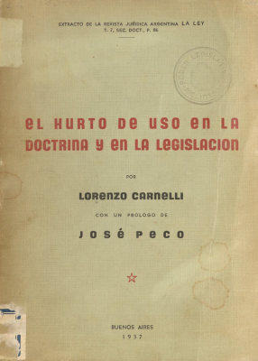 El hurto de uso en la doctrina y en la legislación