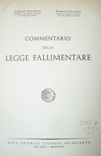 Commentario della legge fallimentare