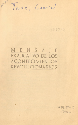 Mensaje explicativo de los acontecimientos revolucionarios