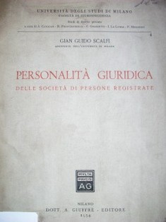 Personalità giuridica : delle società di persone registrate