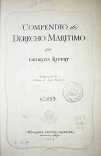 Compendio de derecho marítimo