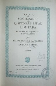 Tratado de sociedades de responsabilidad limitada en Derecho argentino y comparado