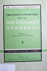 Principios y problemas de las sociedades anónimas