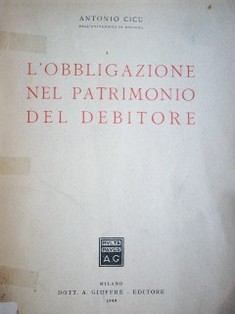 L'obbligazione del patrimonio del debitore