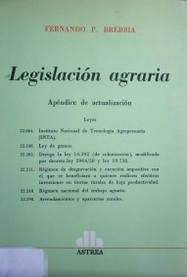 Legislación agraria : apéndice de actualización