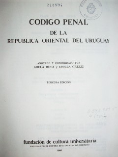 Código Penal de la República Oriental del Uruguay