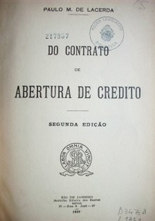 Do Contrato de Abertura de Crédito