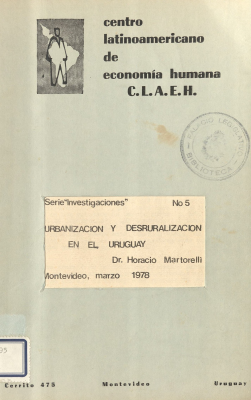 Urbanización y desruralización en el Uruguay