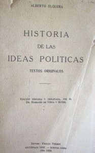 Historia de las ideas políticas : textos originales