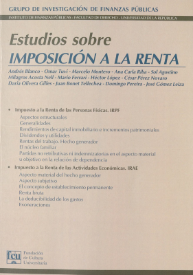 Estudios sobre imposición a la renta