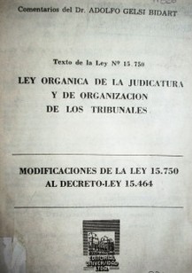 Ley orgánica de la judicatura y de organización de los tribunales