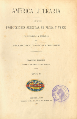América literaria : producciones selectas en prosa y verso