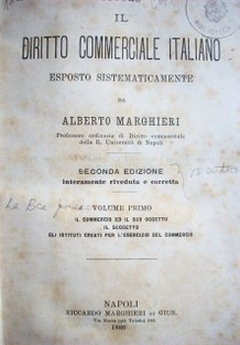 Il diritto commerciale italiano esposto sistematicamente