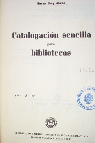 Catalogación sencilla para bibliotecas