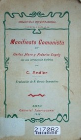 Manifiesto comunista por Carlos Marx y Federico Engels : con una introducción histórica