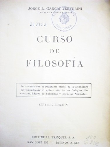 Curso de filosofía