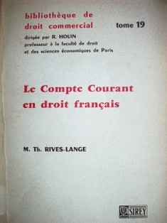 Le compte courant en droit française