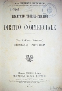 Trattato teorico-practico di diritto commerciale