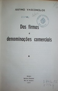 Das firmas e denominaçoes comerciais