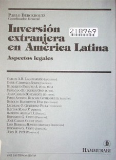 Inversión extranjera en América Latina : aspectos legales
