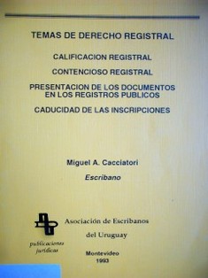 Temas de Derecho Registral