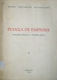 Fianza de empresa : (antecedentes históricos y naturaleza jurídica)