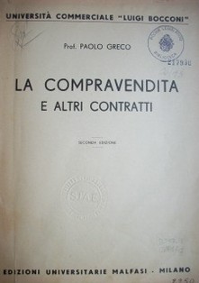 La compravendita e altri contratti