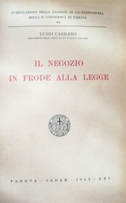 Il negozio in frode alla legge