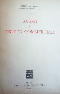 Saggi di Diritto Commerciale