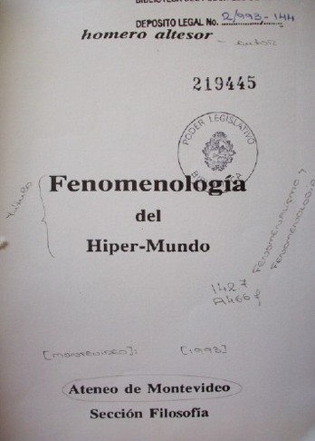 Fenomenología del Hiper-Mundo