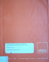 Exportaciones y cambio técnico en la agroindustria uruguaya (1975-1985)