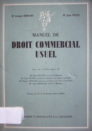 Manuel de droit commercial usuel