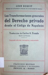 Las transformaciones generales del Derecho privado desde el Código de Napoleón