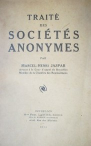 Traité des sociétés anonymes