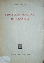 Disciplina giuridica dell' impresa