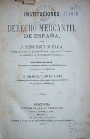 Instituciones del Derecho Mercantil de España