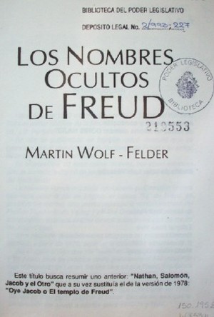 Los nombres ocultos de Freud