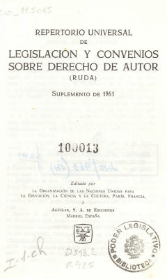 Repertorio universal de legislaci&oacute;n y convenios sobre derechos de autor