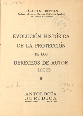 Evoluci&oacute;n hist&oacute;rica de la protecci&oacute;n de los derechos de autor