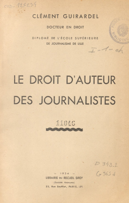 Les droits d&acute;auteur des journalistes