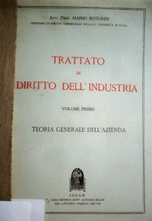 Trattato di diritto dell'industria